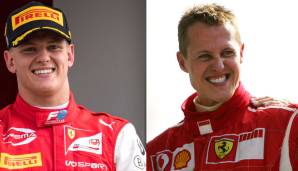 Mick Schumacher (l.) wird in der kommenden Saison in der Formel 1 fahren und damit in die Fußstapfen von Vater Michael treten.