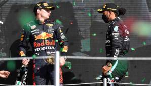 Wer wird am Sonntag F1-Weltmeister - Max Verstappe (l.) oder Lewis Hamilton).