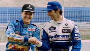 1994 - Michael Schumacher gegen Damon Hill: Vor seinem ersten WM-Titel ging es hoch her für Michael Schumacher.