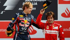 2012 - Sebastian Vettel gegen Fernando Alonso: Seinen dritten WM-Titel hatte Sebastian Vettel einer grandiosen Aufholjagd zu verdanken.