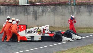 Beim Großen Preis von Japan in Suzuka eskalierte der Streit der beiden: Senna musste gewinnen, um seine Chancen zu wahren, und attackierte den in Führung liegenden Prost. Doch der machte die Lücke zu, es kam zur Kollision.