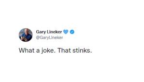 Gary Lineker (englische Fußball-Legende): "Was für ein Witz. Das stinkt doch zum Himmel."