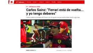 Marca: "Ferrari ist zurück, Untergang von Red Bull, Hamilton besteigt das Podium. Die letzten Runden waren filmreif. Niemand hätte so einen gruseligen Ausgang für Red Bull prognostiziert. Hamilton mogelt sich am Ende noch auf den dritten Platz."