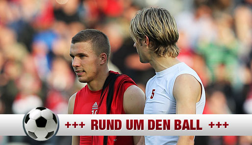 Lukas Podolski und Martin Lanig gerieten beim Mannschaftstraining aneinander