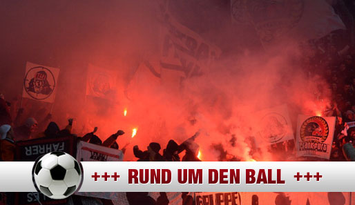 Die Fans der Frankfurter brannten in Leverkusen wieder ordentlich was ab