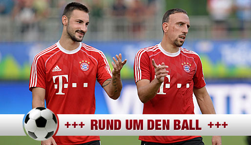 Diego Contento (l.) bleibt bei den Bayern - Franck Ribery wird es gefallen