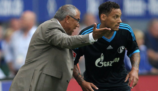 Haben sich nicht mehr viel zu sagen: Schalke-Trainer Felix Magath (l. ) und Jermaine Jones
