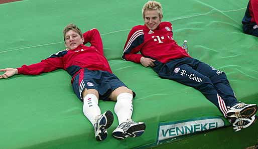Tobias Rau und Bastian Schweinsteiger im Jahr 2004 beim Laktattest der Bayern