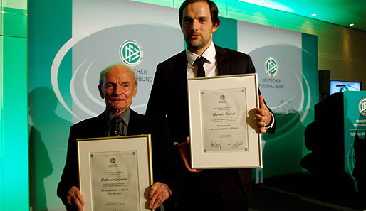 Dettmar Cramer und Thomas Tuchel (l.) wurden vom DFB ausgezeichnet