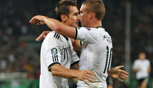 Miroslav Klose und Lukas Podolski (r.) : Bald in Italien vereint?