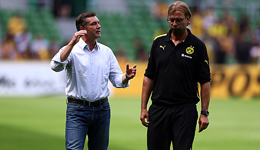 Zorc (l.) und Trainer Jürgen Klopp haben in der Champions League viel vor in dieser Saison