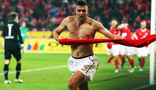 Mainz-Angreifer Adam Szalai ließ in der Hinrunde mit neun Treffern seine Muskeln spielen