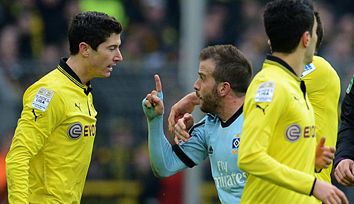 Goalgetter Robert Lewandowski (l.) wird Borussia Dortmund für drei Spiele fehlen