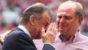 Bei seiner Verabschiedung beim FC Bayern waren Ottmar Hitzfeld und Uli Hoeneß zu Tränen gerührt