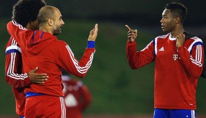Pep Guardiola mit Rückkehrer David Alaba und Doha-Gewinner Dante