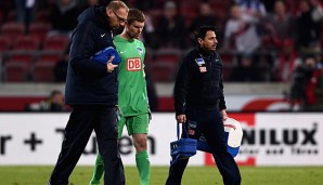 Hertha-Keeper Thomas Kraft musste im Duell mit dem VfB Stuttgart ausgewechselt werden
