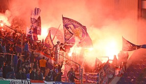 Die Fans der Hertha hatten in Darmstadt Pyro-Technik gezündet