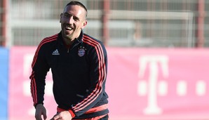 Ribery freut sich über das Training