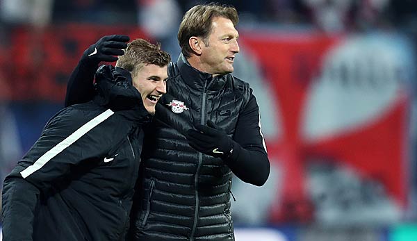 RB Leipzigs Trainer Ralph Hasenhüttl lobt Stürmer Timo Werner.