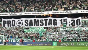 Bremen gegen Stuttgart: Bereits im Heimspiel gegen den VfB zeigten die Werder-Fans, was sie von Montagsspielen halten.