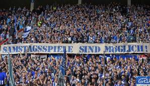 Mainz gegen Berlin: Bereits seit der Bekanntgabe, dass es Montagsspiele geben werde, gab es immer wieder Banner dagegen.