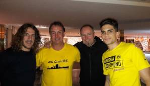 Andre Arendsee und Kumpel Michael Budde mit Ex-BVB-Spieler Marc Bartra (r.) und dessen Berater Carles Puyol (l.).