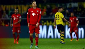 Saison 2015/16 – 25. Spieltag: Im Rückspiel hielt der FC Bayern die Borussia durch ein 0:0 in Dortmund auf Abstand im Titelrennen. Lewandowski zeigte eine gute Partie mit über 60 Prozent gewonnenen Zweikämpfen. Vor dem Tor ging jedoch nichts.