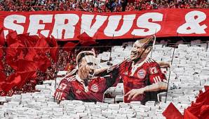 Franck Ribery und Arjen Robben wurden von den Bayern-Fans verabschiedet.