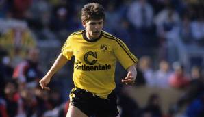 ANDREAS MÖLLER: Kam 1987 nach dem Bruch mit Eintracht Frankfurt zum BVB und wurde dort zum Nationalspieler. Nach dem Pokalsieg 1989 versprach er den Fans zu bleiben, ging aber nach dem WM-Triumph 1990 zurück zur Eintracht.