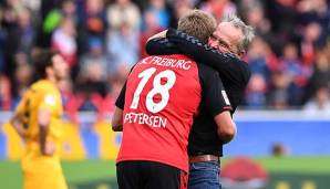 Haben gemeinsam Erfolg beim SC Freiburg: Trainer Christian Streich und Stürmer Nils Petersen.