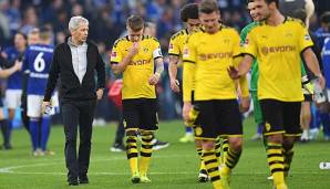 Enttäuscht nach dem torlosen Remis gegen den FC Schalke 04: BVB-Kapitän Marco Reus und Trainer Lucien Favre.