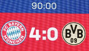 Bittere Wahrheit auf der Anzeigetafel: Der BVB ging beim FC Bayern mit 0:4 unter.