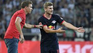 Arbeiten seit dieser Saison gemeinsam bei RB Leipzig: Trainer Julian Nagelsmann und Nationalstürmer Timo Werner.