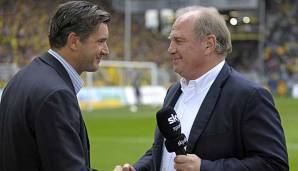 Kennen sich seit Jahren aus dem Fußball-Geschäft: BVB-Sportdirektor Michael Zorc und Bayern-Präsident Uli Hoeneß.