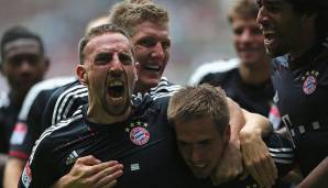 11. Platz: Franck Ribery (FC Bayern) - 2 Tore und 2 Assists beim 4:3 gegen Borussia Mönchengladbach am 18.05.2013.