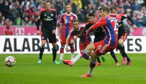Platz 11: Thomas Müller (FC Bayern) - 4 Scorerpunkte. 2 Tore und 2 Assists beim 8:0 gegen den Hamburger SV am 14.02.2015.