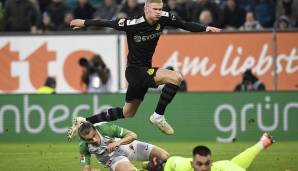 Erling Haaland (Borussia Dortmund) beim 5:3 beim FC Augsburg am 18.1.2019 in 23 Minuten.