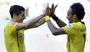 Pierre-Emerick Aubameyang (Borussia Dortmund) beim 4:0 beim FC Augsburg am 10.8.2013 in 79 Minuten.
