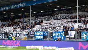 Die Darmstädter Fans protestierten im Spiel gegen Bochum mit zahlreichen Spruchbändern gegen den DFB und Dietmar Hopp.