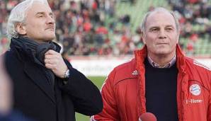 Schlugen viele Schlachten auf und neben dem Platz: Bayern Münchens Ehrenprdäsident Uli Hoeneß und Bayer Leverkusens Geschäftsführer Rudi Völler.