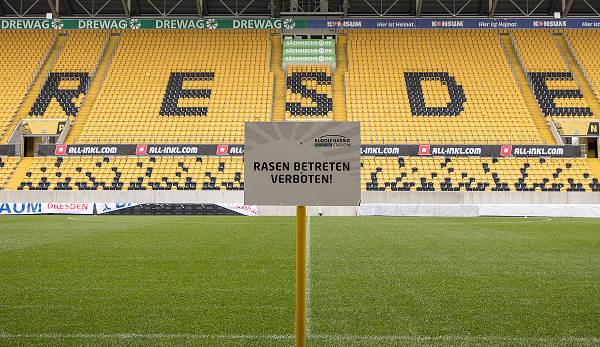 Im Rudolf-Harbig-Stadion in Dresden wird zunächst noch kein Ball Rollen.