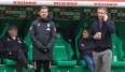 Werder-Trainer Florian Kohfeldt (M.) und Frank Bauman, Geschäftsführer Sport.