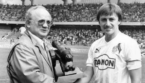 PLATZ 24: KLAUS ALLOFS (1. FC Köln): 26 Tore in der Saison 1984/85. Der derzeit vereinslose Manager verhalf dem Effzeh mit seinen Buden zum dritten Platz. Nur Bremen und Meister Bayern München sammelten mehr Punkte.