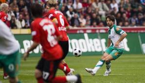 Platz 1: DIEGO (2006 bis 2009, 2010/11 und 2012 bis 2014; Bremen und Wolfsburg) - 13 Tore.