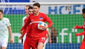 Platz 21: Linus Gechter (Hertha BSC) am 12. Februar 2022 im Alter von 17 Jahren, 11 Monaten und 16 Tagen bei der SpVgg Greuther Fürth.