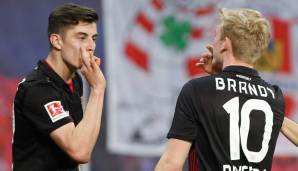 Platz 17 – Datum: 20.05.2017 | Team: Bayer Leverkusen | Tor-Duo: Kai Havertz (17 Jahre, 343 Tage) & Julian Brandt (21 Jahre, 18 Tage) gegen Hertha BSC | kombiniertes Alter: 38 Jahre, 361 Tage