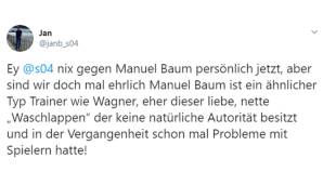 Manuel Baum, FC Schalke 04, Trainer, Netzreaktionen