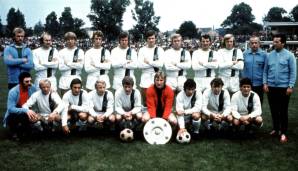 1970/71: Tabellenführer Borussia Mönchengladbach (32:12 Punkte, 49:20 Tore) - punktgleich mit dem FC Bayern München (42:20 Tore). Meister: Borussia Mönchengladbach