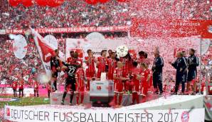 2016/17: Tabellenführer FC Bayern München (53 Punkte, 54:23 Tore) - 5 Punkte Vorsprung auf RB Leipzig (41:22 Tore). Meister: FC Bayern München
