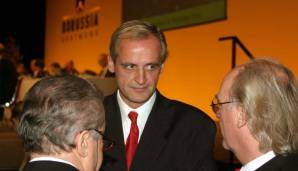 Florian Homm (l.) im Jahr 2004 mit dem damaligen BVB-Manager Michael Meier.